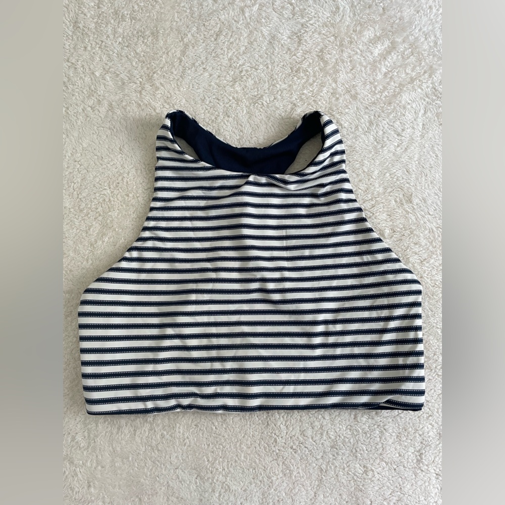 Striped Reversible Swim Top